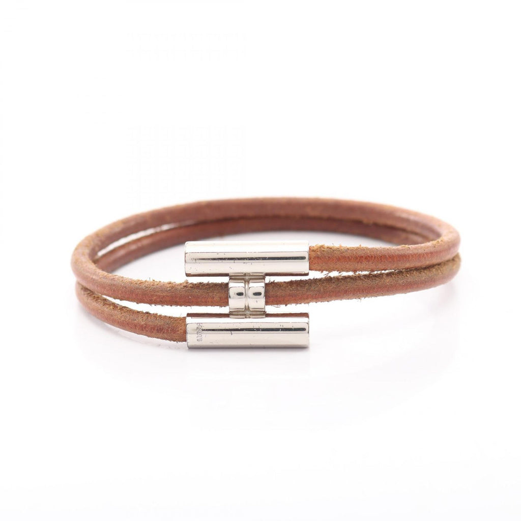 Hermes Bracelet Tourni Tresse Leather Stainless Steel
