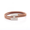 Hermes Bracelet Tourni Tresse Leather Stainless Steel
