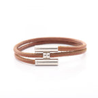 Hermes Bracelet Tourni Tresse Leather Stainless Steel
