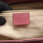 Gucci Shoulder Bag Beige Pink Canvas Leather GG Suki