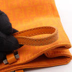Fendi Tote Bag Zucchino Orange Canvas Leather