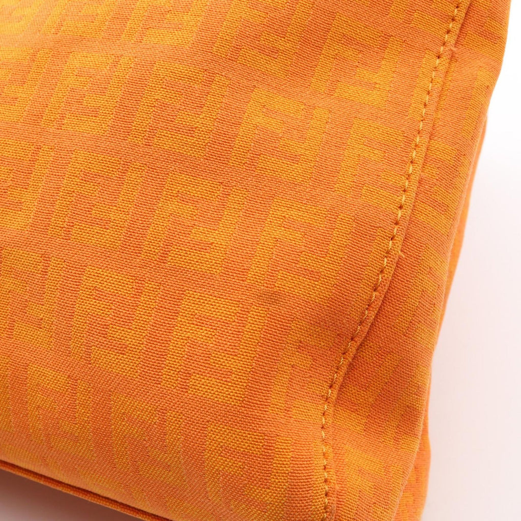 Fendi Tote Bag Zucchino Orange Canvas Leather