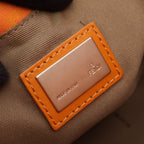 Fendi Tote Bag Zucchino Orange Canvas Leather
