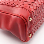 Bottega Veneta Shoulder Bag Intrecciato Red Leather