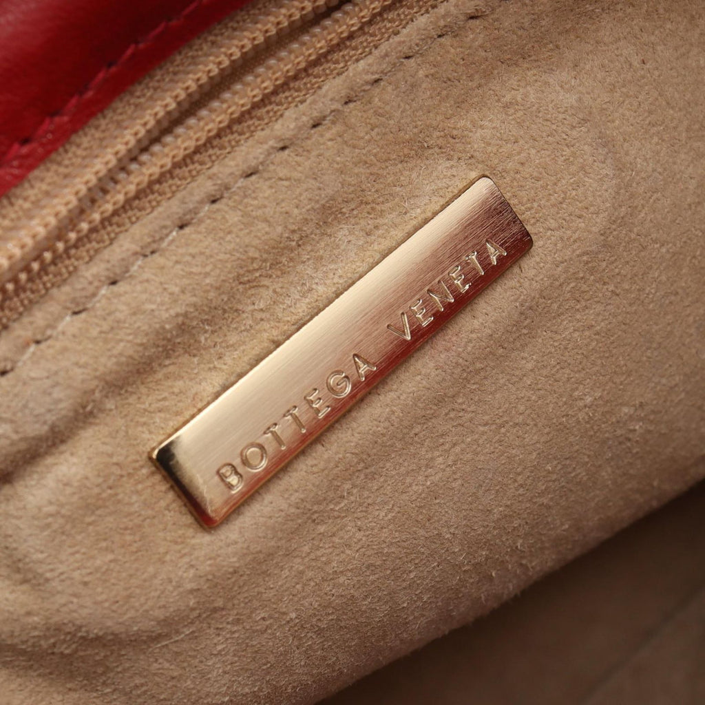 Bottega Veneta Shoulder Bag Intrecciato Red Leather