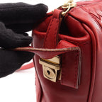 Bottega Veneta Shoulder Bag Intrecciato Red Leather