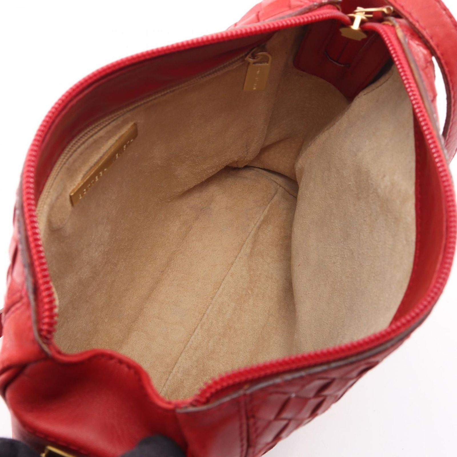 Bottega Veneta Shoulder Bag Intrecciato Red Leather