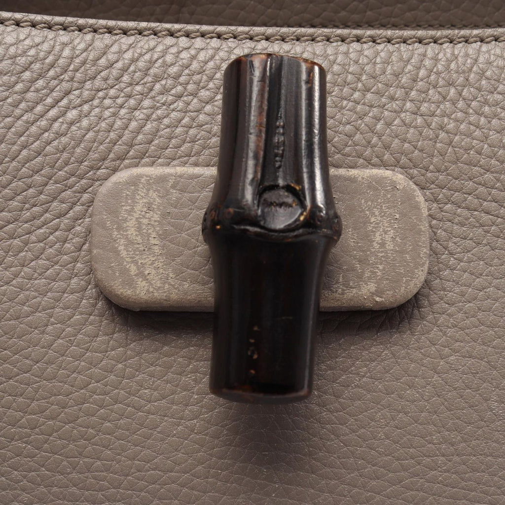 Gucci Bamboo Daily 2-Way Gray Leather Shoulder Bag