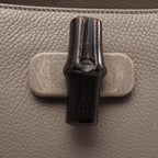 Gucci Bamboo Daily 2-Way Gray Leather Shoulder Bag