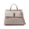 Gucci Bamboo Daily 2-Way Gray Leather Shoulder Bag
