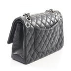 Chanel Shoulder Bag Quilted Double Flap Black Lambskin Chain