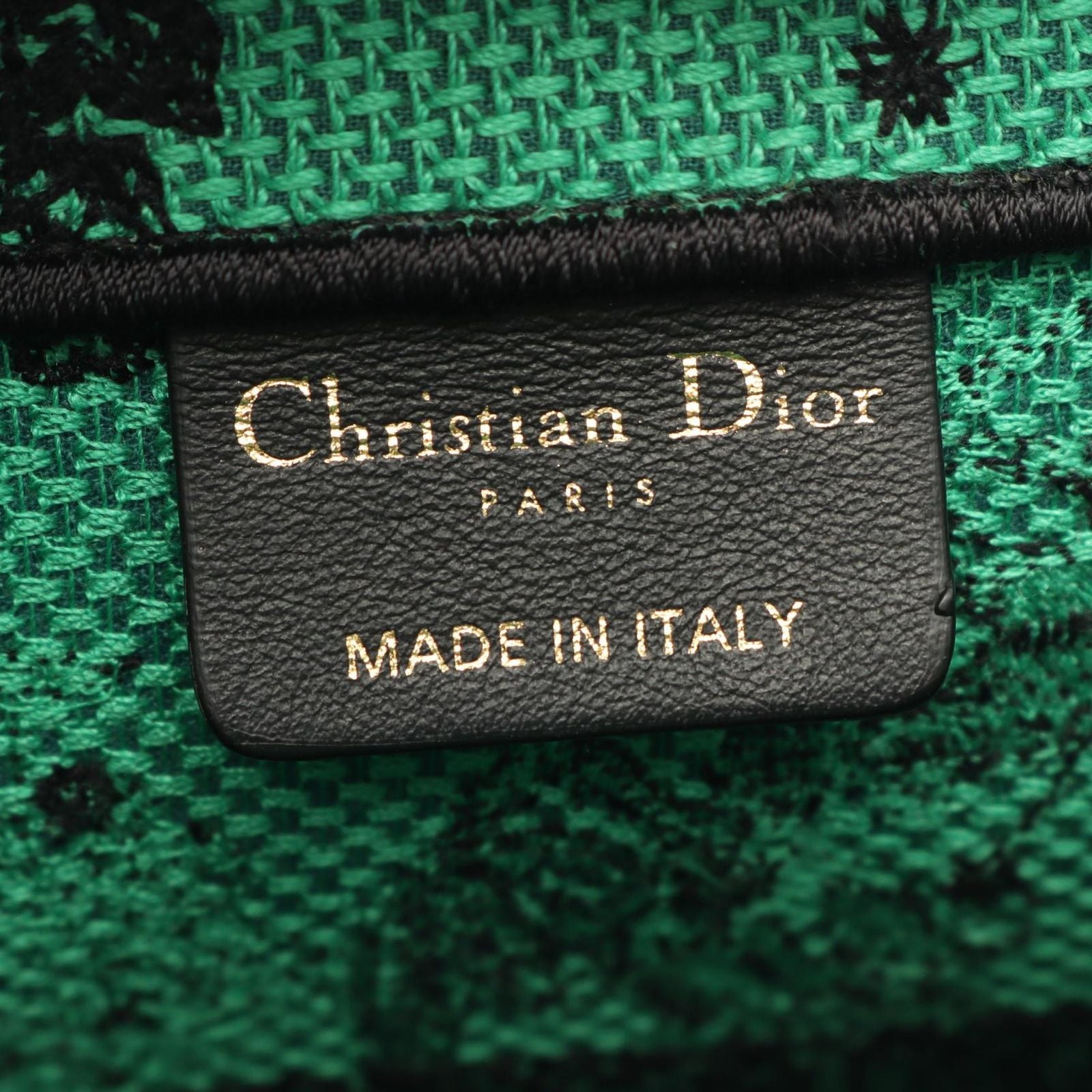 Dior Tote Bag Book Green Black Canvas