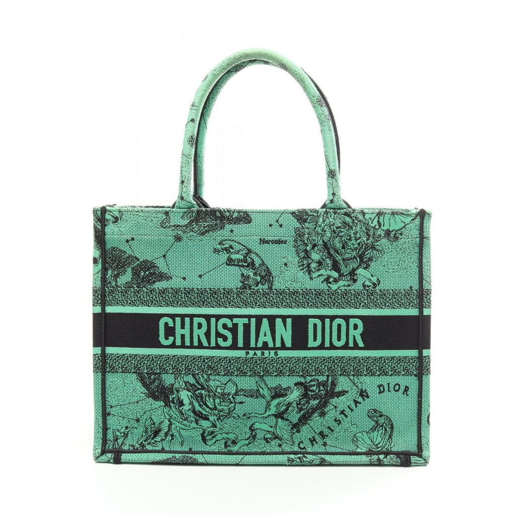 Dior Tote Bag Book Green Black Canvas