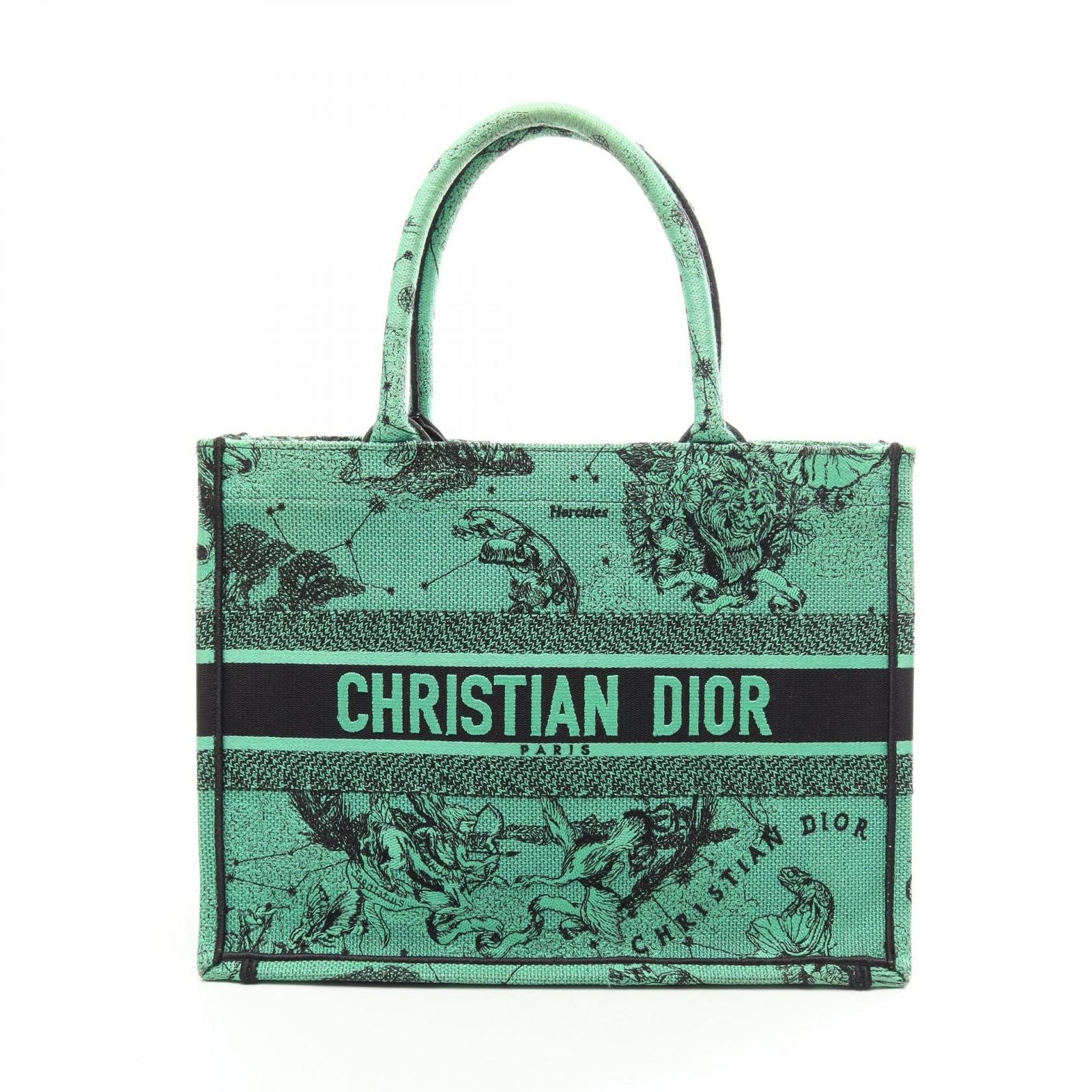 Dior Tote Bag Book Green Black Canvas