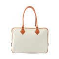 Hermes Handbag Plume 32 Bicolor White Potiron Leather 32