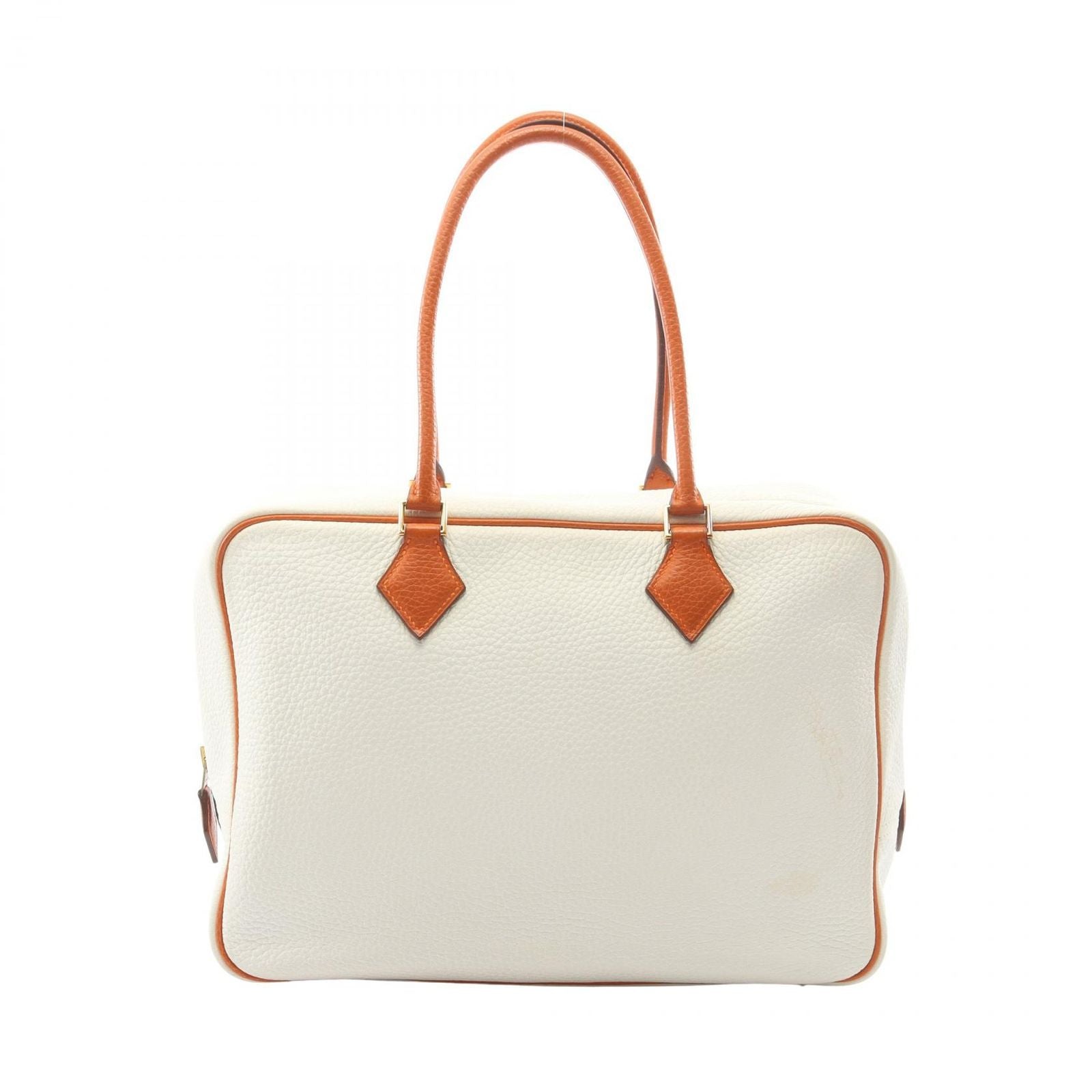 Hermes Handbag Plume 32 Bicolor White Potiron Leather 32