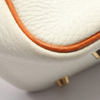 Hermes Handbag Plume 32 Bicolor White Potiron Leather 32