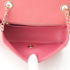 Chanel Mini Quilted 20 Lambskin Charm Chain Shoulder Bag Pink