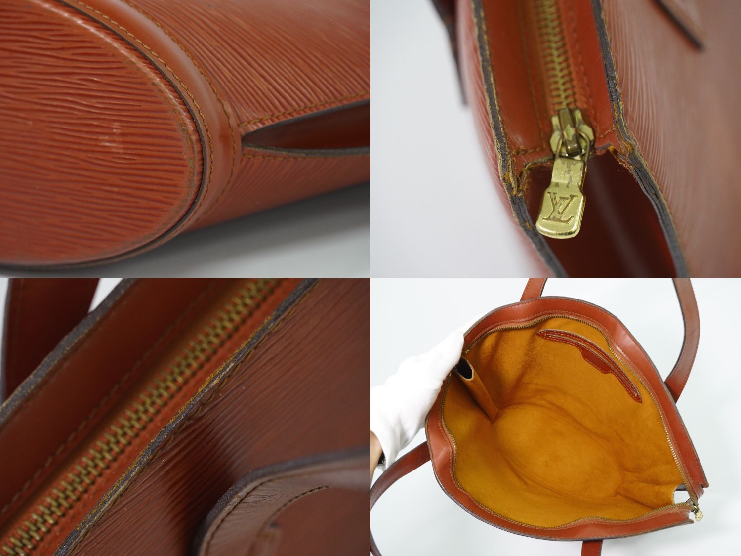 Louis Vuitton LV Saint Jacques Epi Leather Handbag Kenya Brown