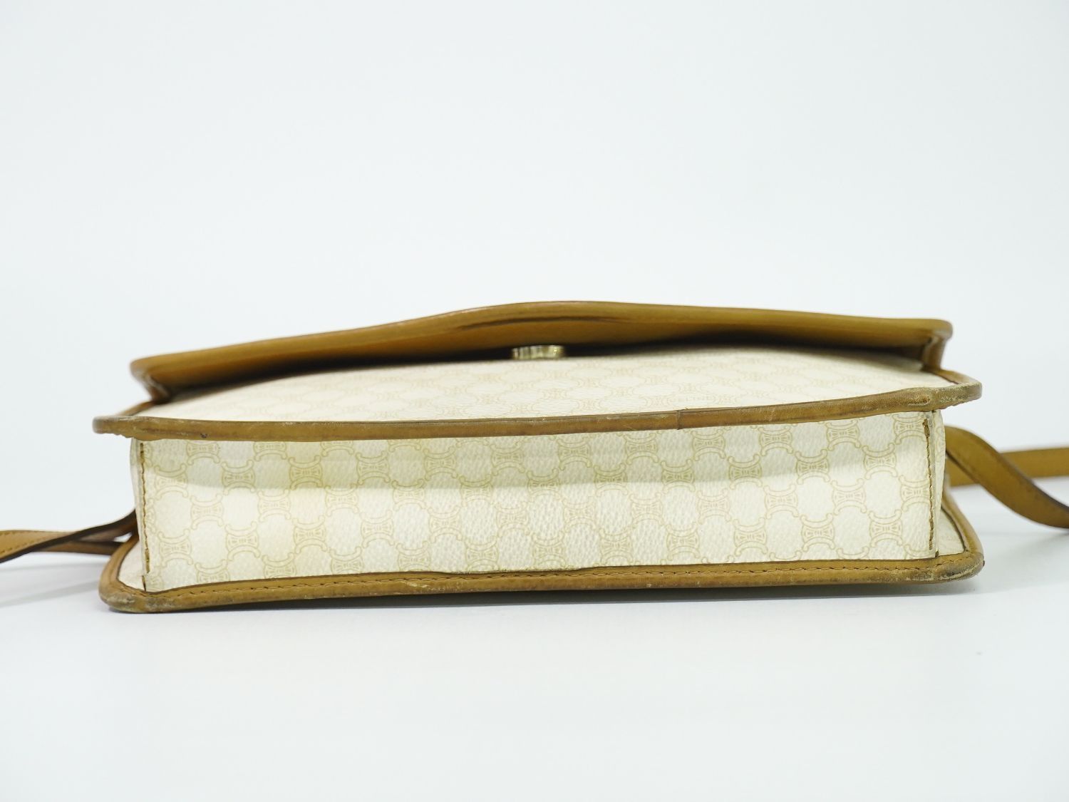Celine Macadam 2-Way Shoulder Bag Clutch Pochette White