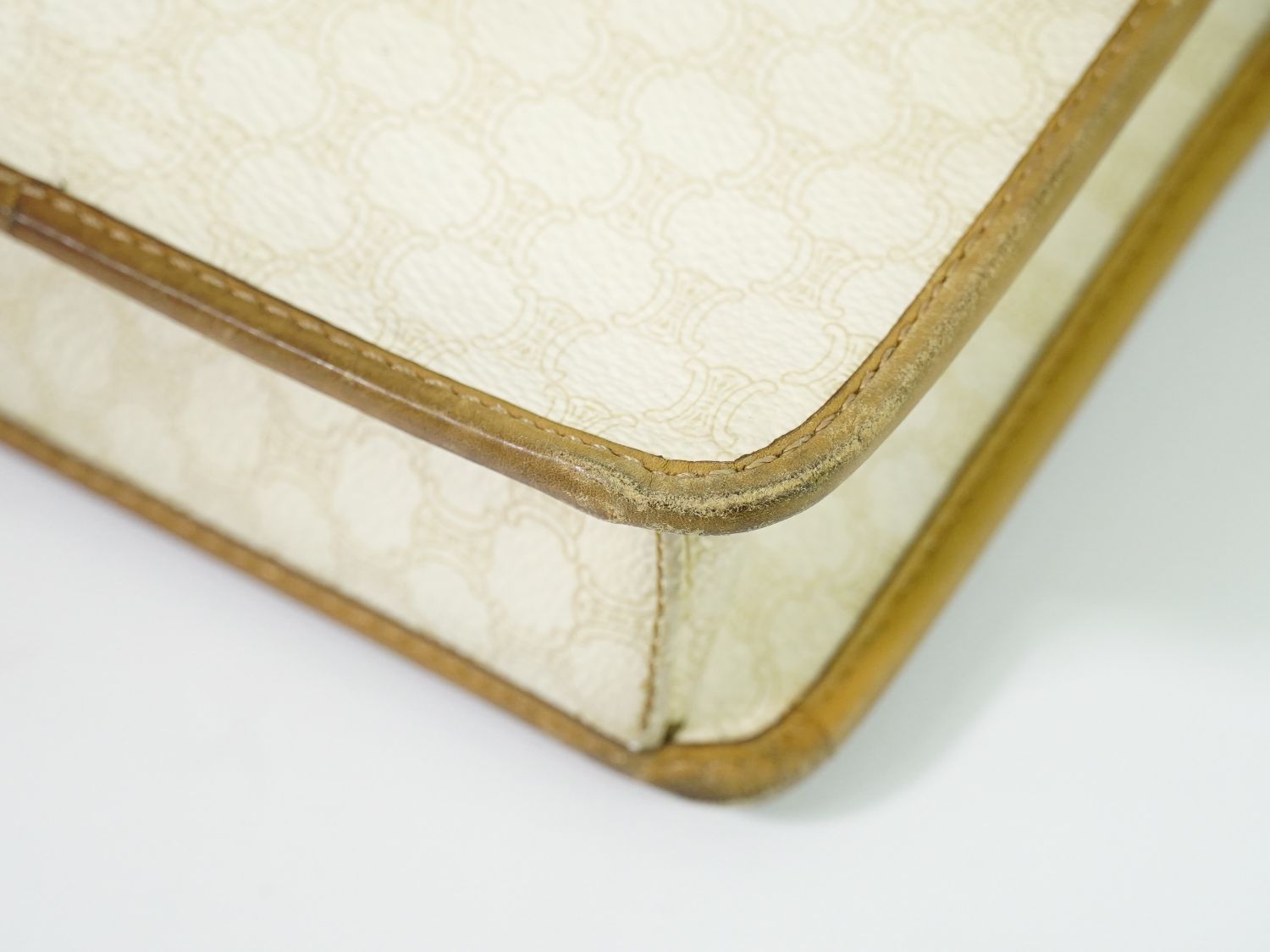 Celine Macadam 2-Way Shoulder Bag Clutch Pochette White