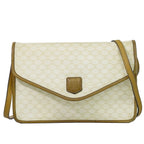 Celine Macadam 2-Way Shoulder Bag Clutch Pochette White