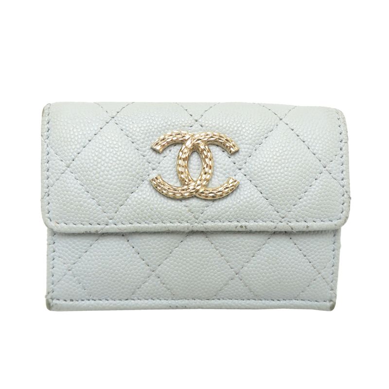 Chanel Trifold Wallet Blue