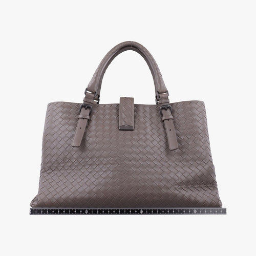 Bottega Veneta Roman Intrecciato Brown Lambskin Handbag