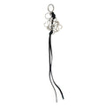 Loewe Ten Key Ring Charm Anagram Silver Black Key Holder Metal Leather Logo