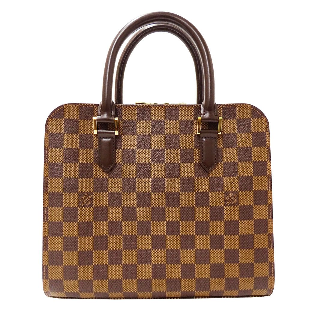 Louis Vuitton Bag Handbag Damier Canvas Triana Brown Handle Adult Outing
