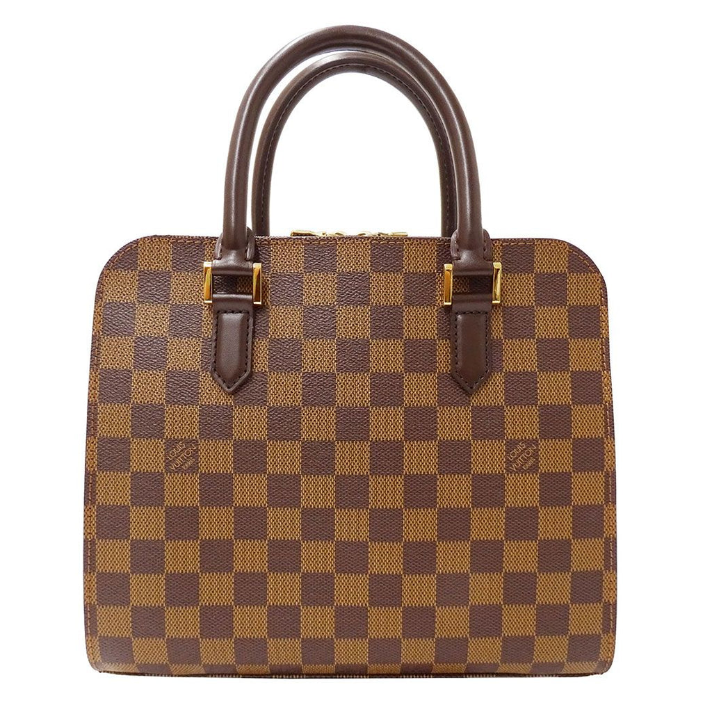 Louis Vuitton Bag Handbag Damier Canvas Triana Brown Handle Adult Outing