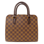 Louis Vuitton Bag Handbag Damier Canvas Triana Brown Handle Adult Outing
