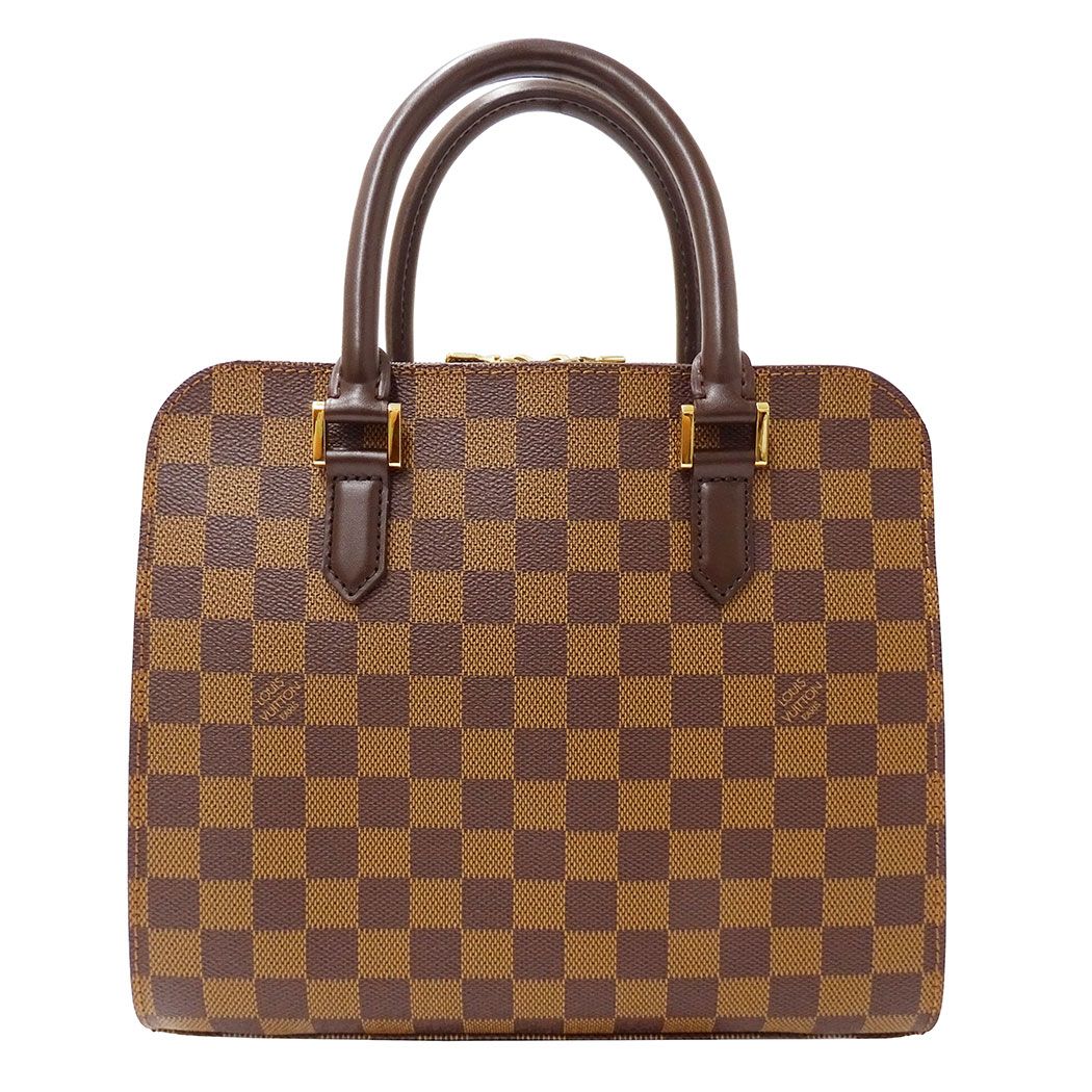 Louis Vuitton Bag Handbag Damier Canvas Triana Brown Handle Adult Outing