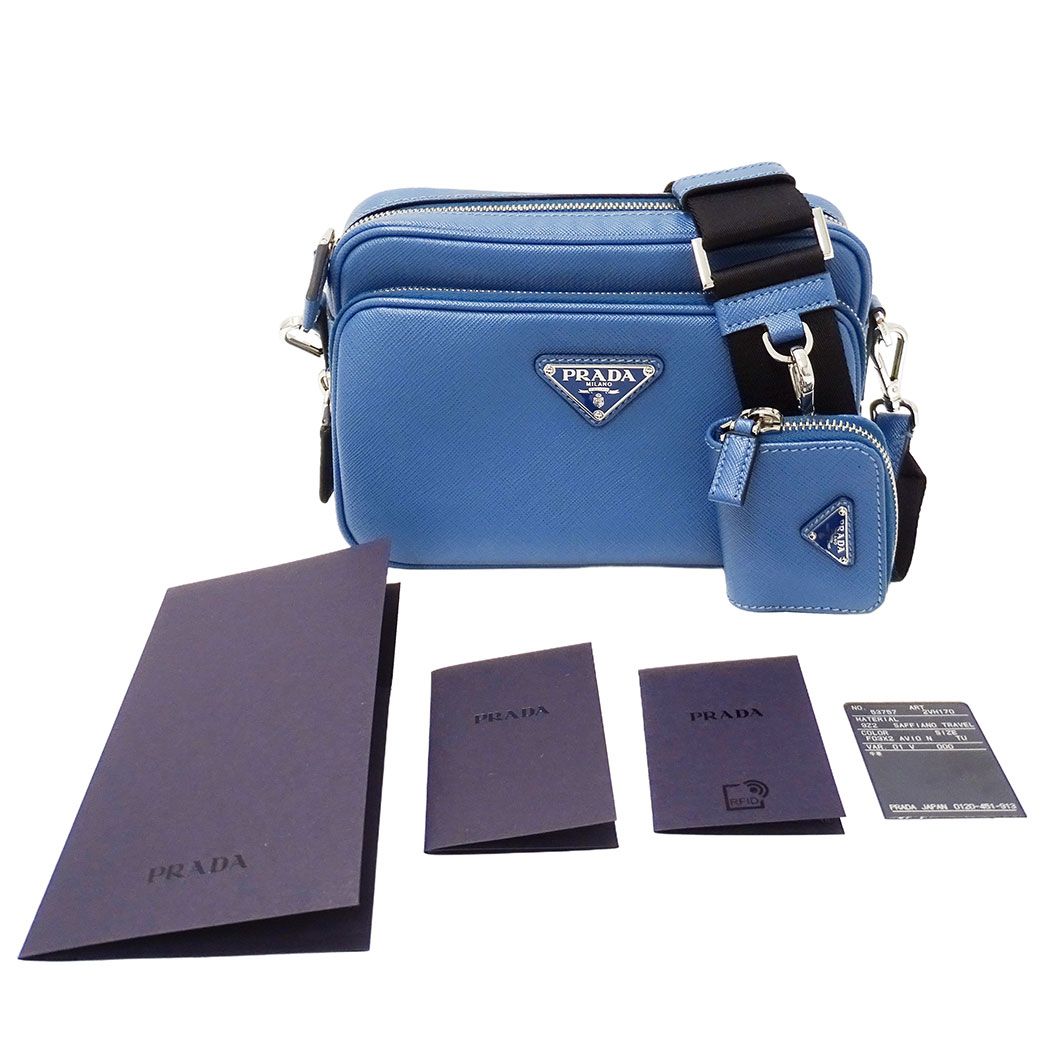Prada Shoulder Bag Saffiano Light Blue