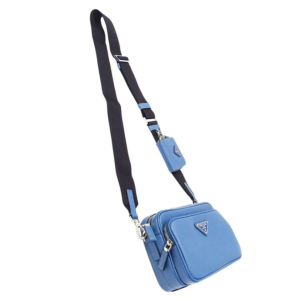 Prada Shoulder Bag Saffiano Light Blue