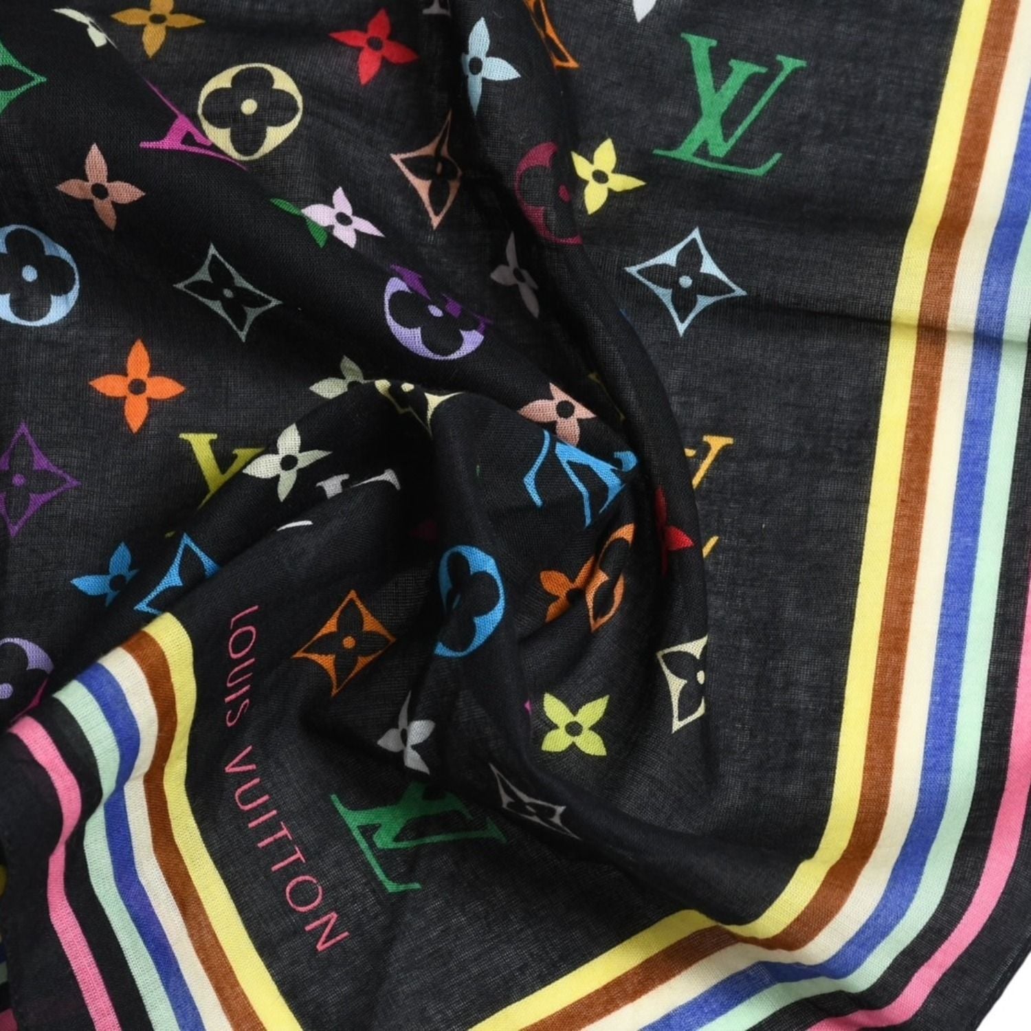 Louis Vuitton Handkerchief Scarf Multicolor I Love Monogram Takashi Murakami — view 3