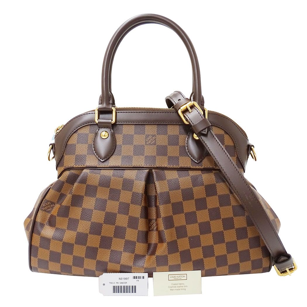 Louis Vuitton 2-Way Shoulder Bag Damier Canvas Trevi PM Brown Handle Adult