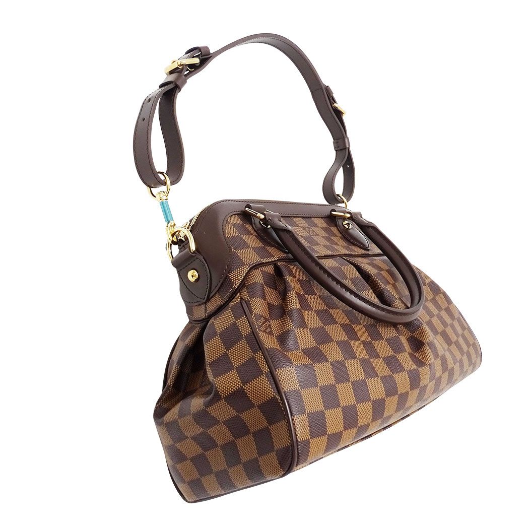 Louis Vuitton 2-Way Shoulder Bag Damier Canvas Trevi PM Brown Handle Adult