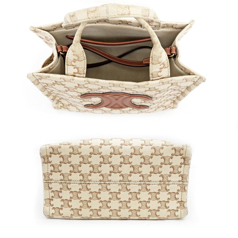 Celine Small Lucky Thai Handbag Shoulder Ivory Tan Gold
