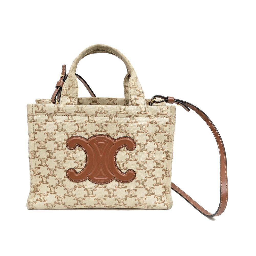 Celine Small Lucky Thai Handbag Shoulder Ivory Tan Gold