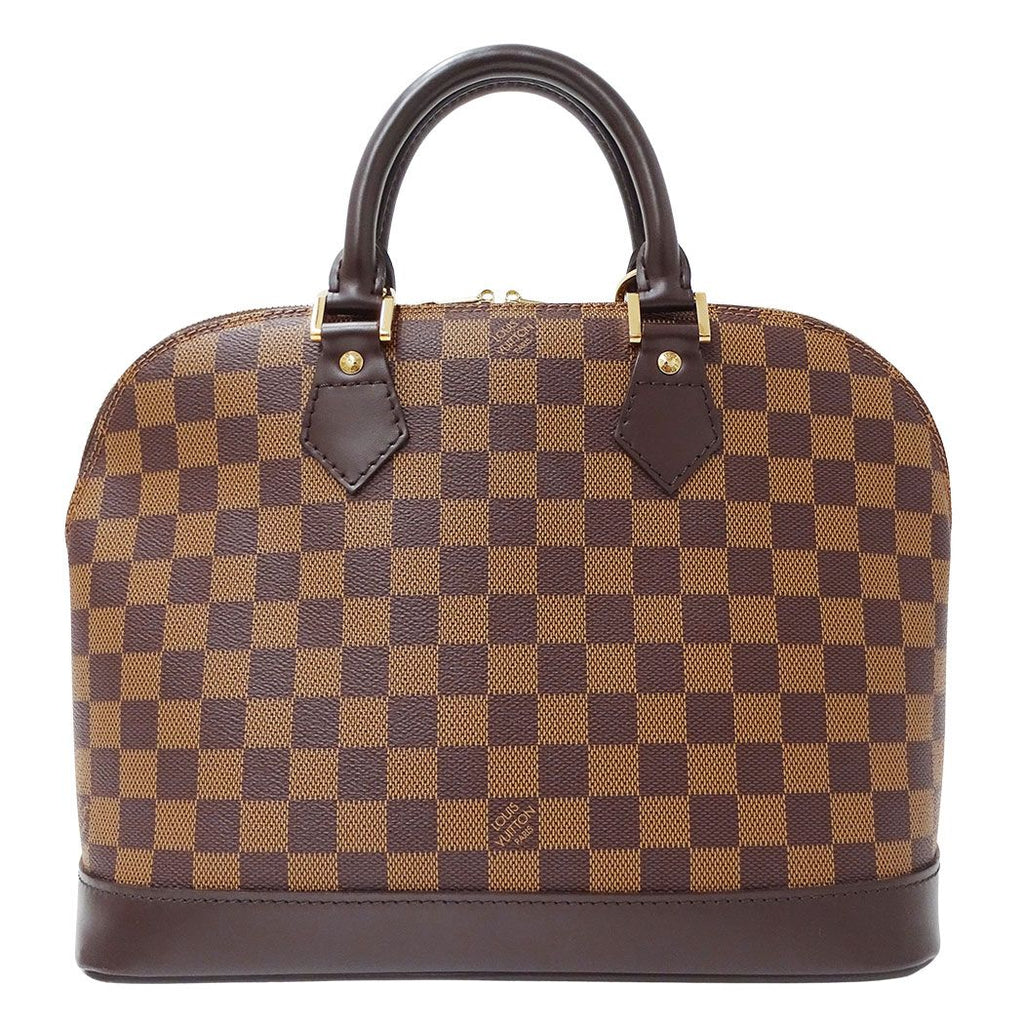 Louis Vuitton Bag Handbag Damier Canvas Alma Brown Handle Adult