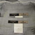 Chanel CC Logo Set Top and Bottom Shirt Blouse Short Sleeve Flare Skirt Knee — view 7