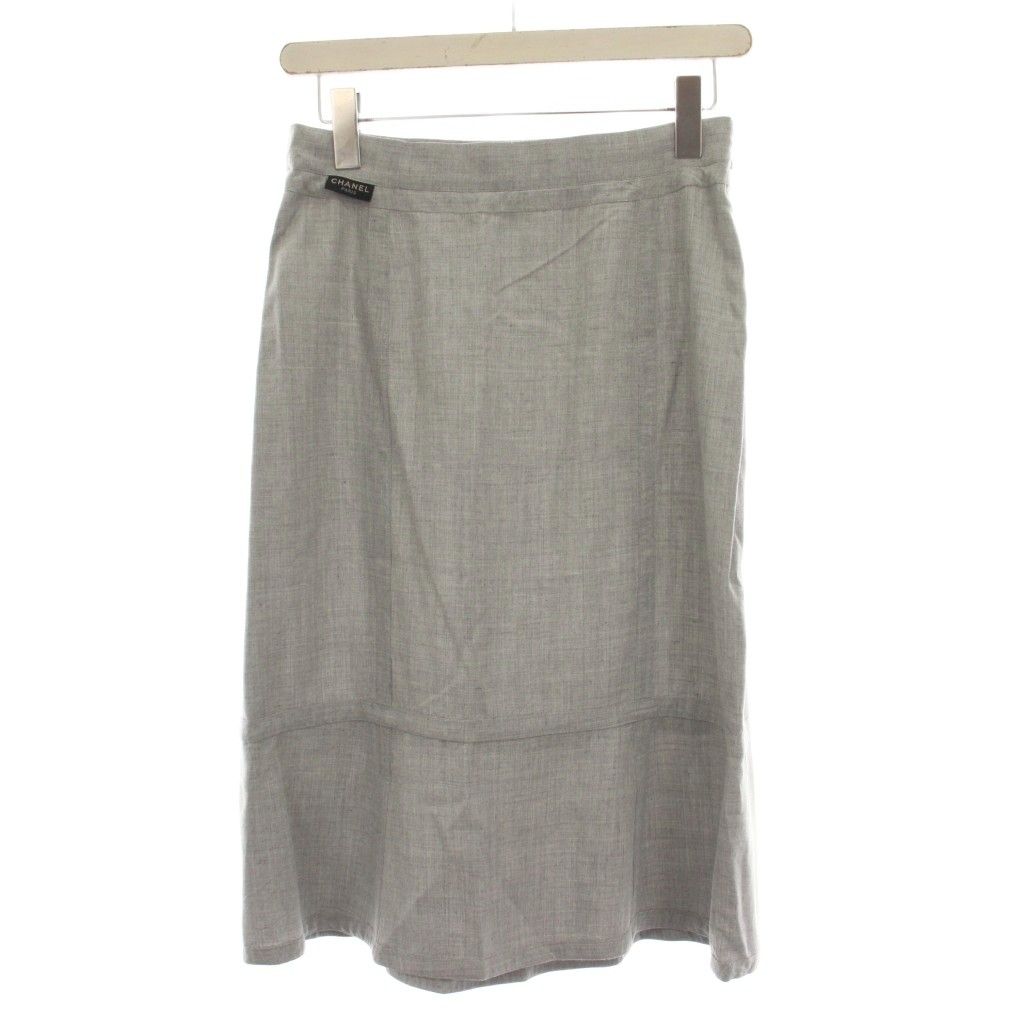 Chanel CC Logo Set Top and Bottom Shirt Blouse Short Sleeve Flare Skirt Knee — view 5