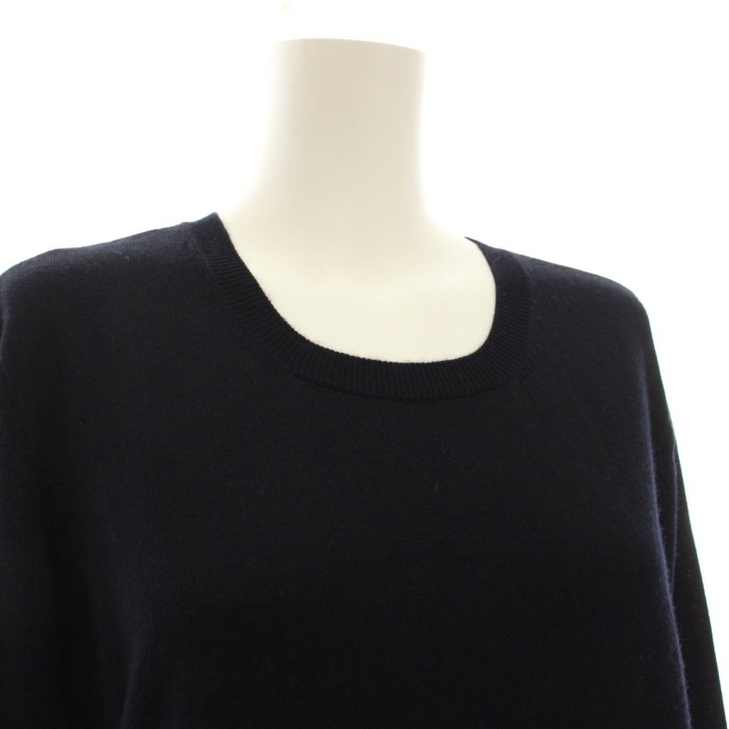 Hermes Cashmere Knit Docking Silk Dress Long Sleeve 36 Black Multicolor — view 5