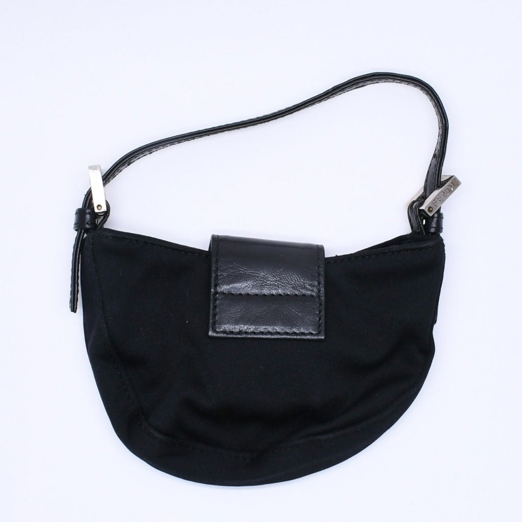 Fendi Handbag Mini Croissant Mini Mamma Pouch Case Cotton Jersey Leather Black — view 2