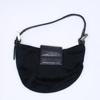 Fendi Handbag Mini Croissant Mini Mamma Pouch Case Cotton Jersey Leather Black — view 2