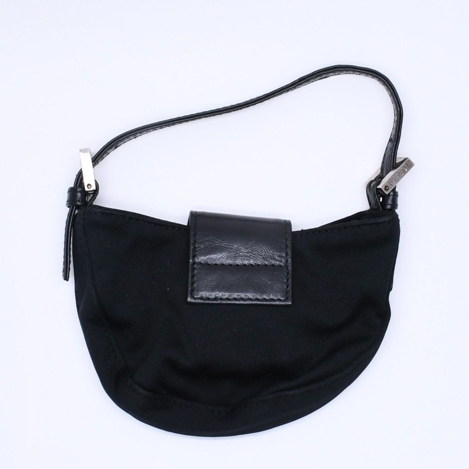 Fendi Handbag Mini Croissant Mini Mamma Pouch Case Cotton Jersey Leather Black — view 2