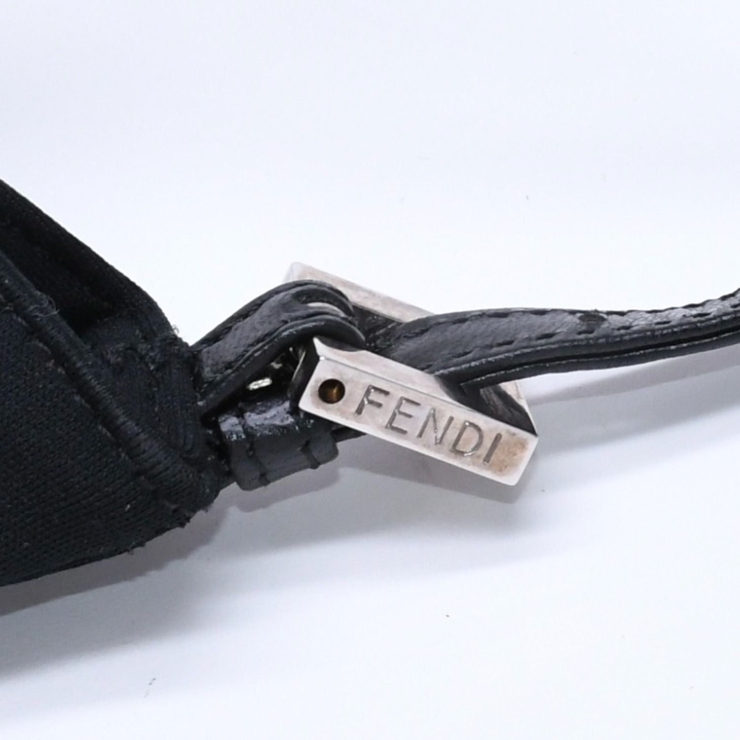 Fendi Handbag Mini Croissant Mini Mamma Pouch Case Cotton Jersey Leather Black — view 8