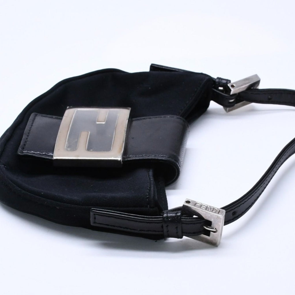 Fendi Handbag Mini Croissant Mini Mamma Pouch Case Cotton Jersey Leather Black — view 6
