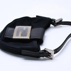 Fendi Handbag Mini Croissant Mini Mamma Pouch Case Cotton Jersey Leather Black — view 6